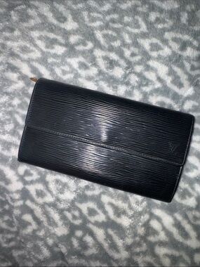 Black Louis Vuitton Epi Leather Long Wallet